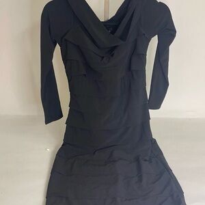 Women's White House Black Market Black 3/4 Sleeve Dress Size 2
